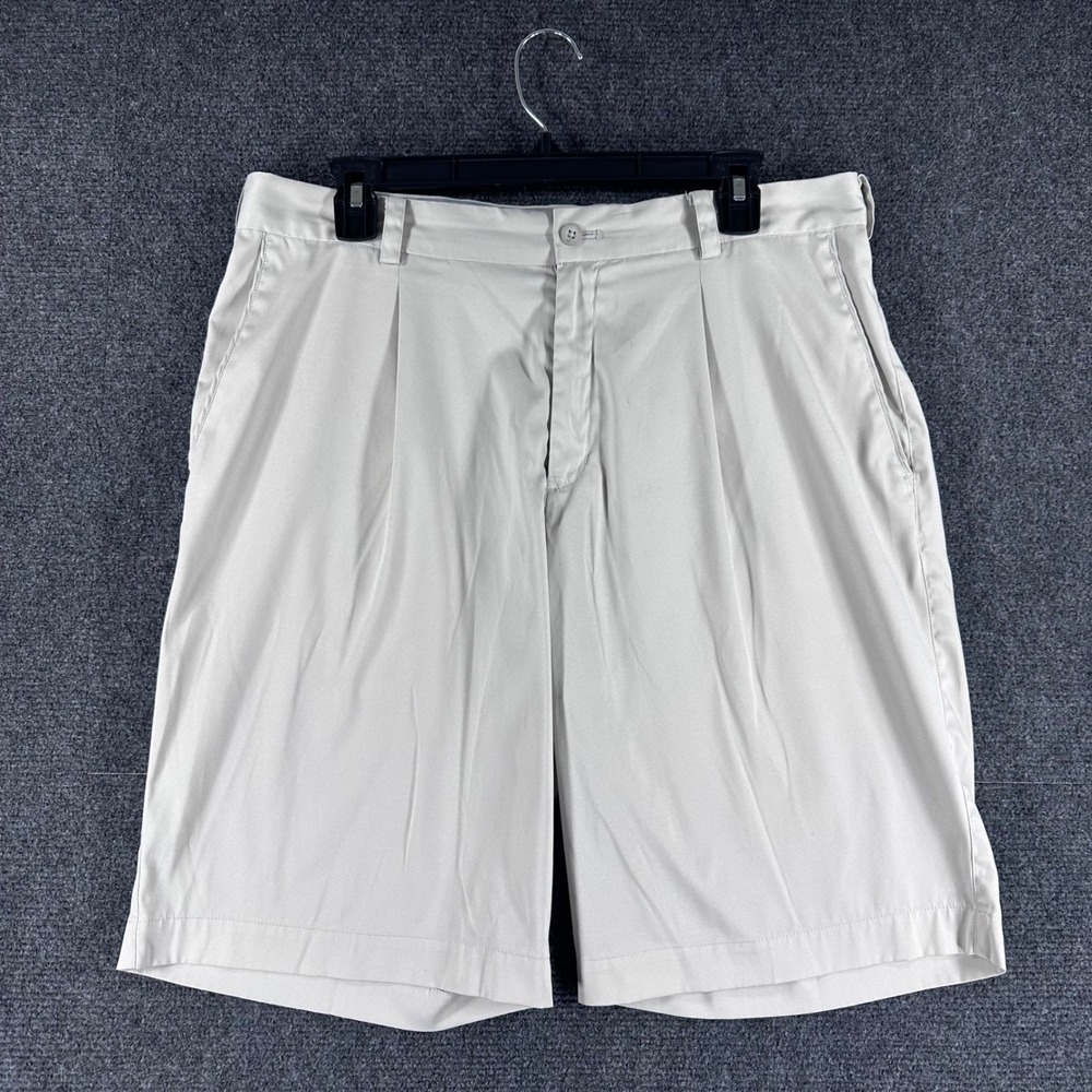 Nike‎ Golf Shorts Mens 33 Stone Gray Dri Fit Tour Performance Pleated Athletic